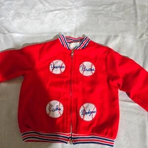 Vintage Tiddker Red Baseball Team Jacket
